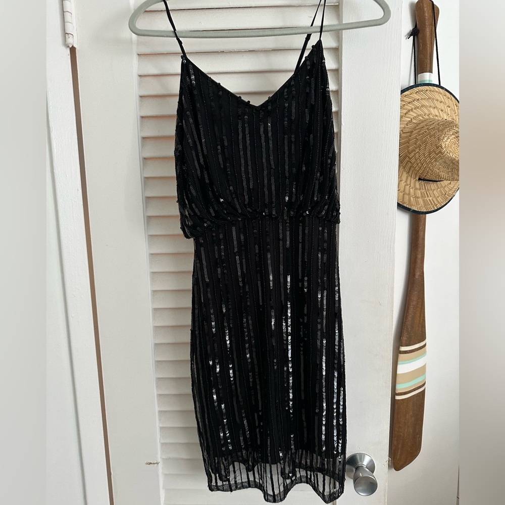 Black, sequin, mini dress